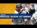 Pirates score 10 runs in the opening frame