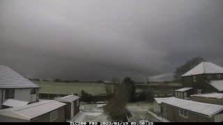 Night timelapse of 18th/19th January 2023 timelapse, Irlam: Snow later on