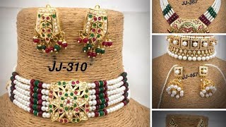 Jadau Choker Necklace/Hyderabadi Multi Necklace Set /Bridal Jewellery Ideas