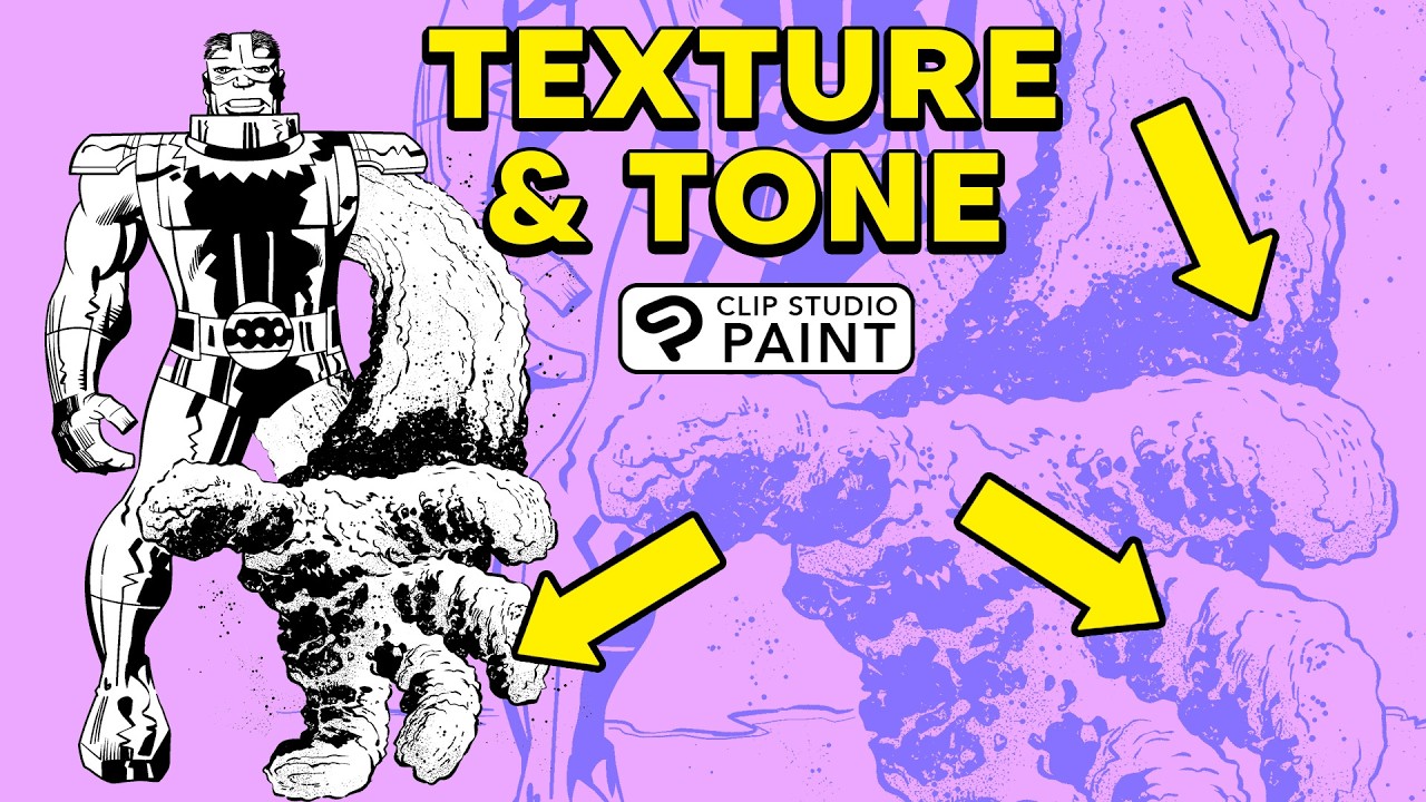 How I Ink Texture and Use Tone in Clip Studio Paint - YouTube