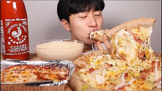 ASMR MUKBANG Cream Cheese Potato Pizza Cheese Oven Spaghetti Eating sound