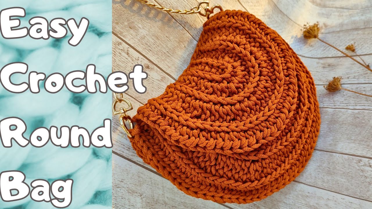 Autumn Crochet Round Bag, Knitted Circle Boho Bag, Finished Product | eBay