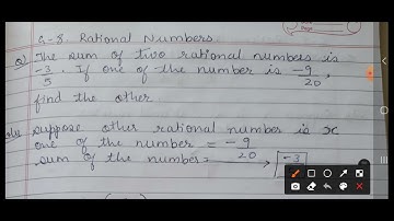 g-8 the sum of two rational numbers is -3/5. if one of the number is -9/20, find the other