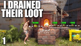 I DRAINED THIS CLANS PIPES FOR UNLIMITED LOOT ON WIPE DAY | Solo Rust