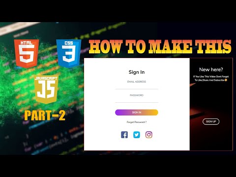 How To Make Animated/Moving Login & Registeration Page Usig HTML & CSS-Part:-2