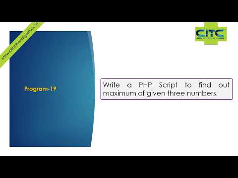 PHP  Find out Maximum of Given three Numbers Video Tutorials