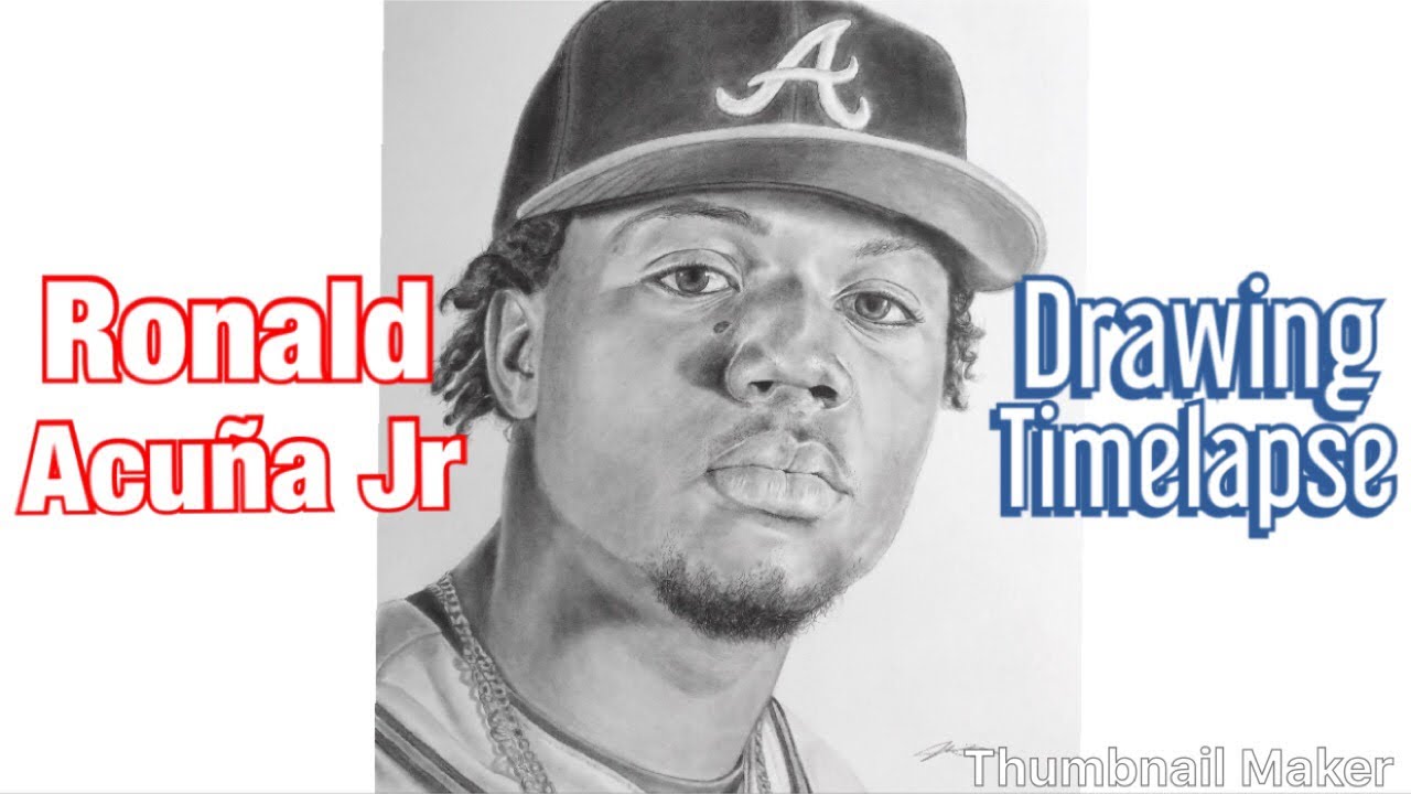 How to Draw Ronald Acuña Jr. for Kids EASY - Atlanta Braves 