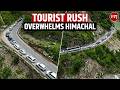 Manali Traffic Chaos! Massive Tourist Rush Causes Long Vehicle Queues On Mandi-Kullu Highway