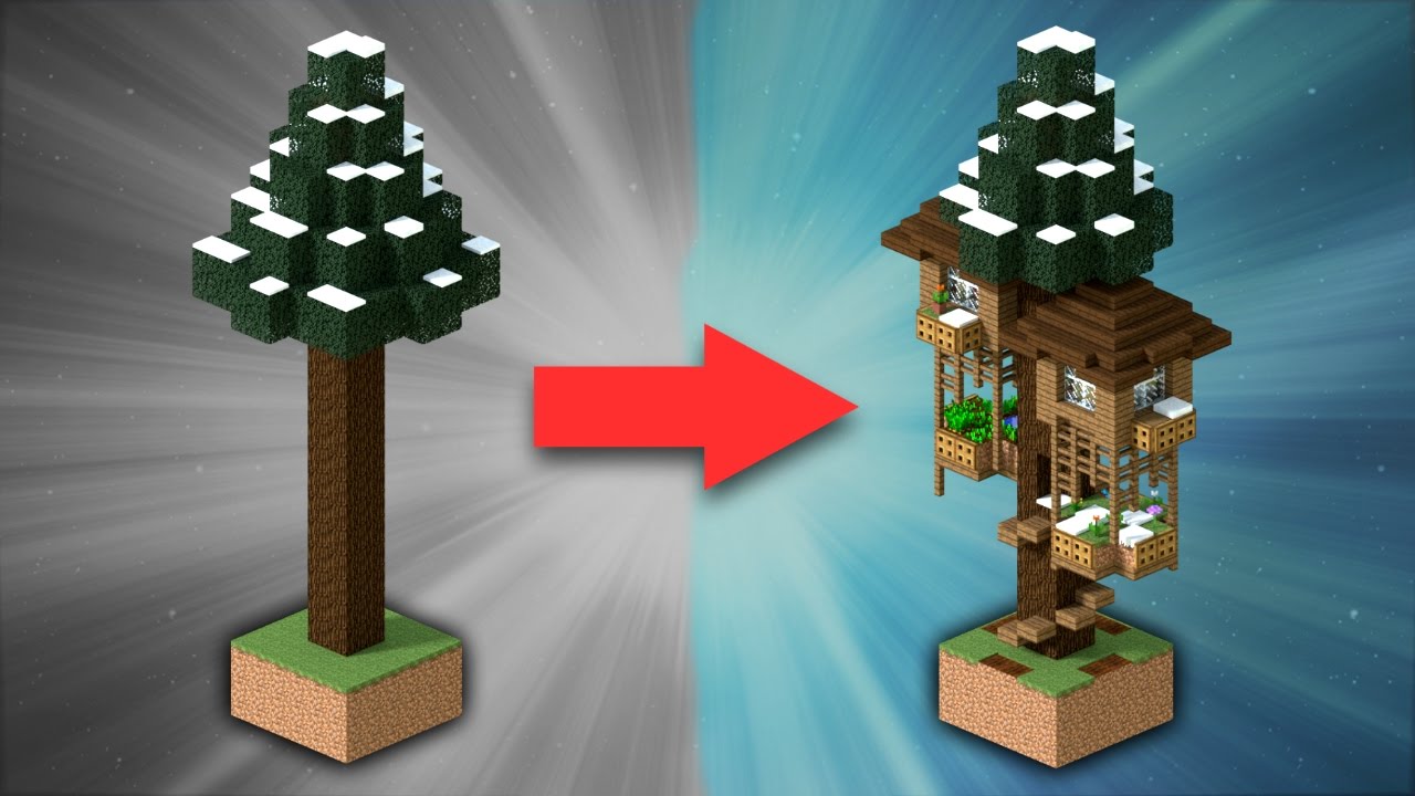 How To Build A Spruce Treehouse | Minecraft - Youtube