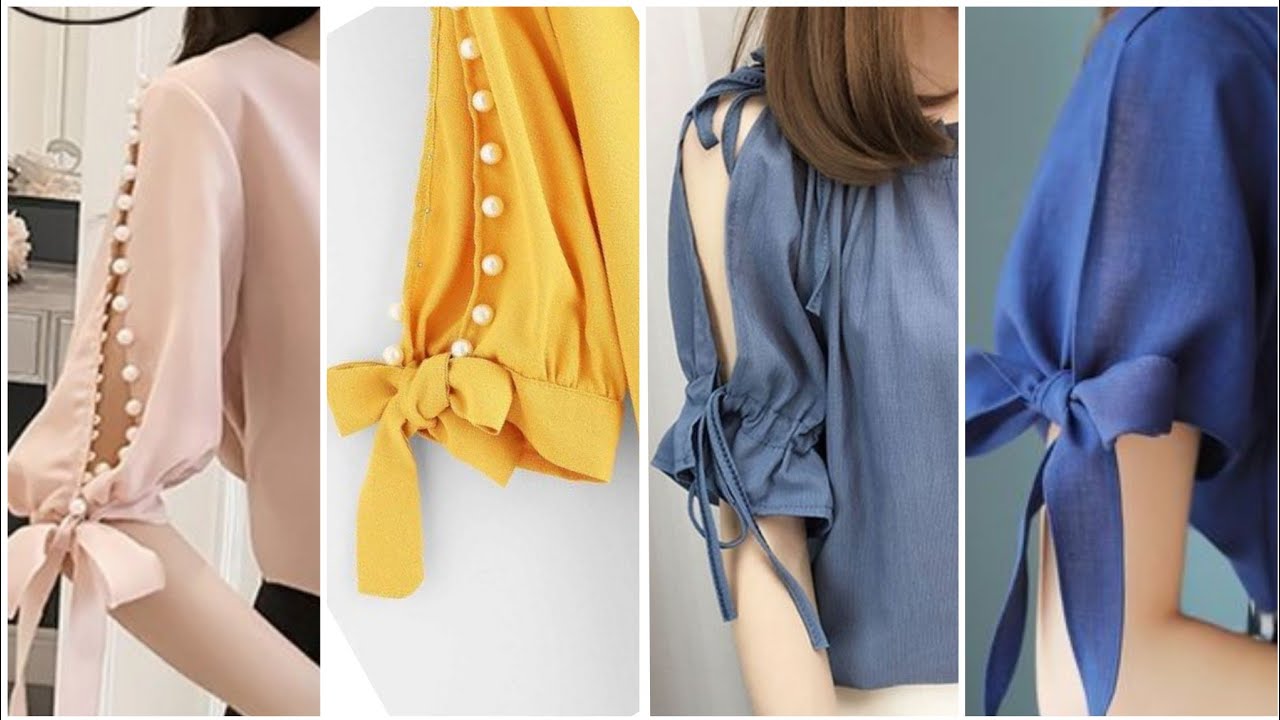 Beautiful Knotted Sleeves Tops Designs (2019) - Multi Knotted Sleeves Blouse Design