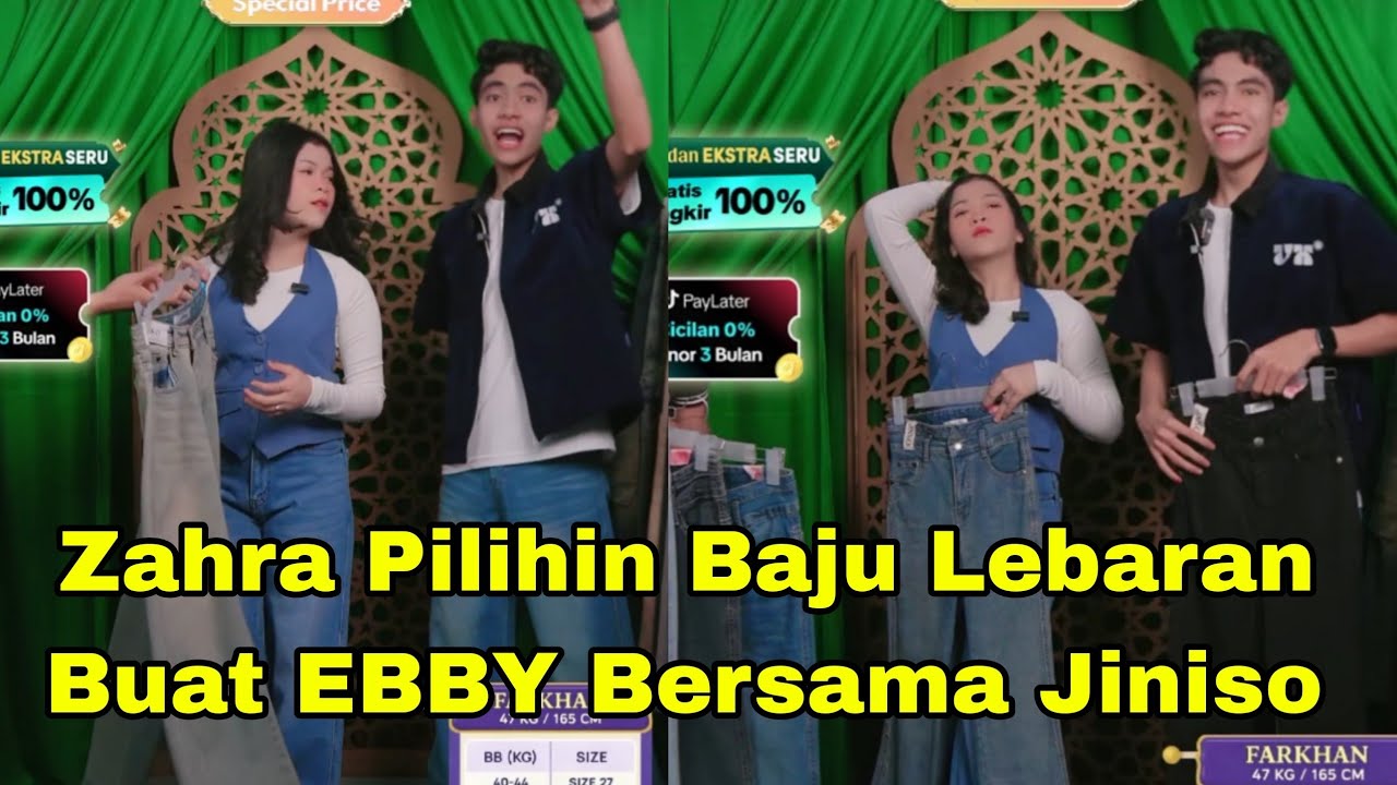 ZAHRA PILIHIN BAJU LEBARAN BUAT EBBY LIVE BARENG JINISO