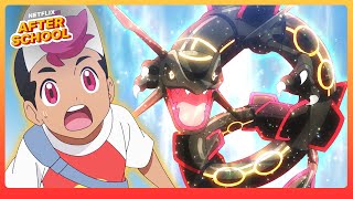 Liko and Roy Encounter Black Rayquaza 🐉 Pokémon Horizons: The Series | Netflix After School