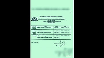 ccs university M. P. Ed 3rd semester date sheet