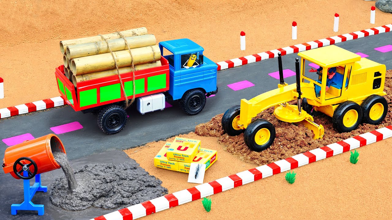 Diy Tractor Build A Mini Concrete Road Using RC Tractor Science Project