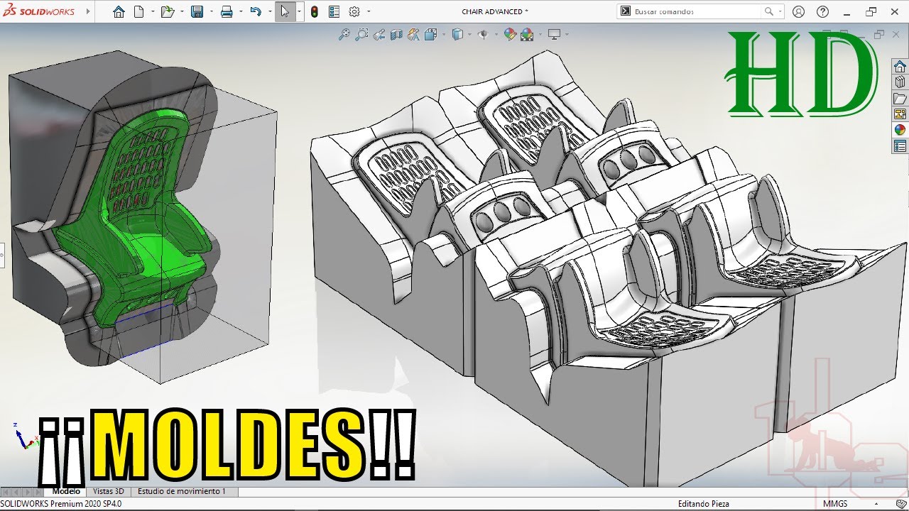 MOLDE EN SOLIDWORKS 2020 CAVIDADES CAVITY IN SOLIDWORKS 2020 MOLD