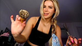 ASMR GIRL NEXT DOOR GENTLY SHAVES YOU... IN YOUR BED