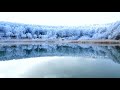 朝霧と霧氷が輝く聖高原の中牧湖・4K