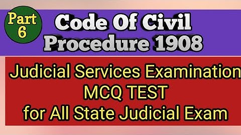 Code of Civil Procedure Solve Paper Part 6| MCQ test| Judicial service Examination| Sec 20 to 35