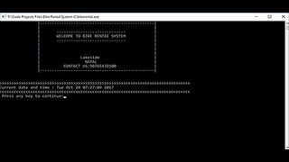 BIKE RENTAL MANAGEMENT SYSTEM IN C PROGRAMMING WITH SOURCE CODE screenshot 2