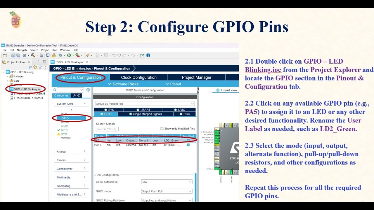 STM32 Example #1 GPIO - LED Blinking (CN voiceover EN subtitles)