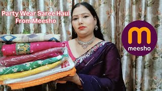 Beautiful Party Wear Saree Haul From Meesho  screenshot 3