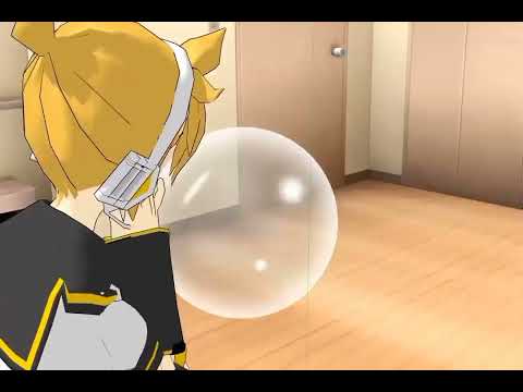 [MMD] Len blowing clear balloon to pop