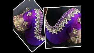 Most Beautiful Blouse Design with Normal Stitching Needle- Same Like Aari/ Maggam work