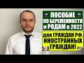 ПОСОБИЕ ПО БЕРЕМЕННОСТИ И РОДАМ для ГРАЖДАН РФ, ИНОСТРАННЫХ ГРАЖДАН В 2022! Детские пособия.  Юрист