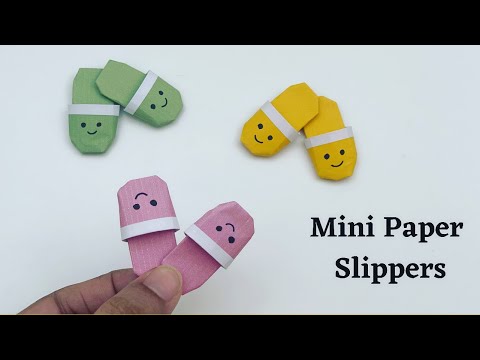 DIY MINI PAPER SLIPPERS / Paper Crafts For School / Paper Craft /kids craft ideas / Origami Slippers