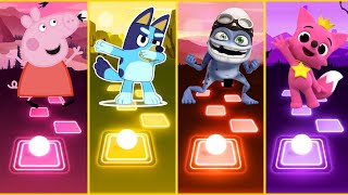 Peppa Pig 🆚 Bluey 🆚 Crazy Frog 🆚 Pinkfong | Who Is Win 🏆🏅| Tiles Hop EDM Rush |