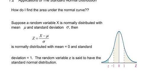 7.2 - Applications of The Standard Normal Distribution