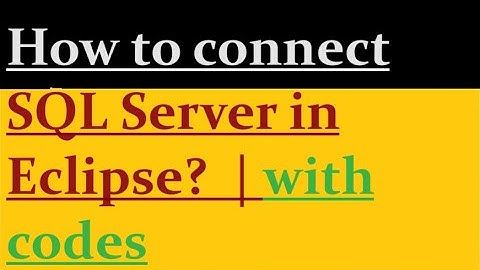 connect sql server with eclipse