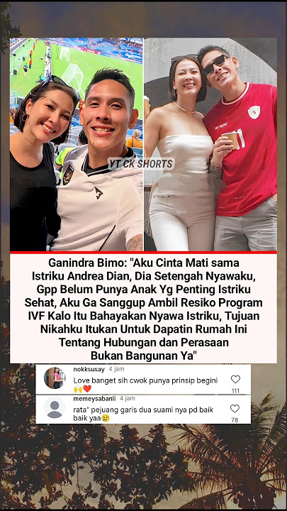 Walau Belum Ada Anak, Ganindra Bimo Ungkap Andrea Dian Segalanya Bagiku