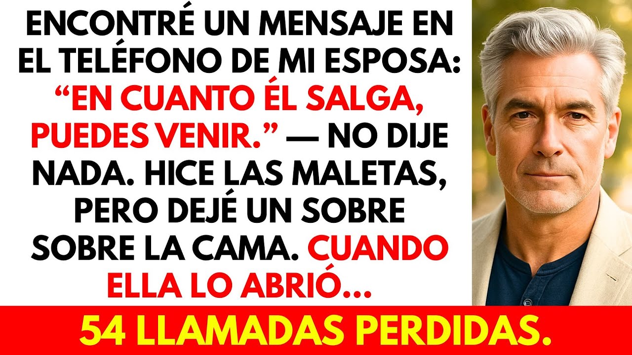 Antes de viajar, encontré un mensaje en el celular de Mi Esposa: ‘Cuando él se vaya, puedes venir.’