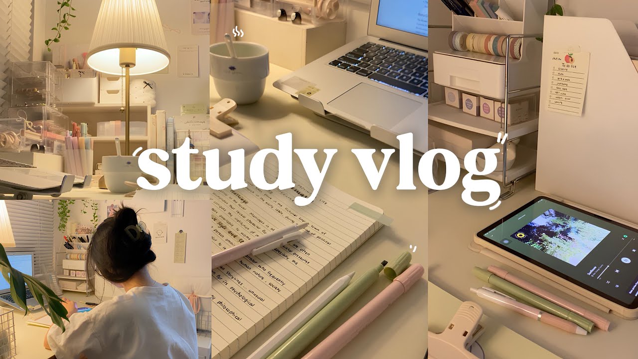 STUDY VLOG | slow morning, study productive, daily, lots of studying, motivation ˚ ༘
