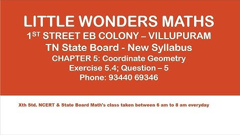 TN State Board 10th Maths CHAPTER 5: Coordinate Geometry Exercise 5.4; Question – 5