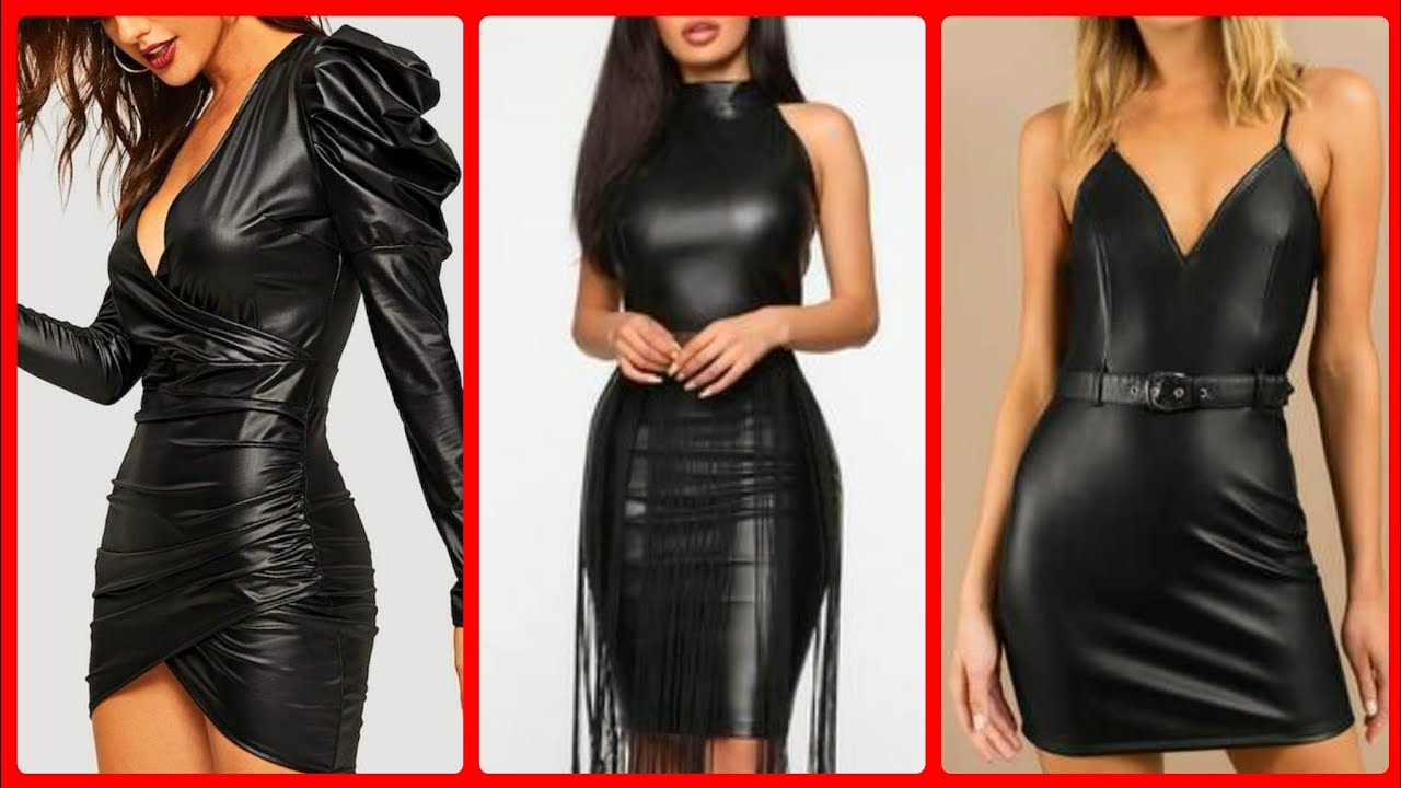 black faux leather bardot waist belt bodycon dress
