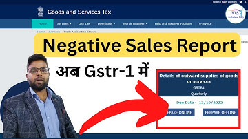 Report Negative sales in Gstr-1 new option enable on Gst portal | Gst update