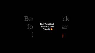 Best Tech Stack for Final Year CSE Projects | Java + React + PostgreSQL#shortvideo #ytshorts #cse