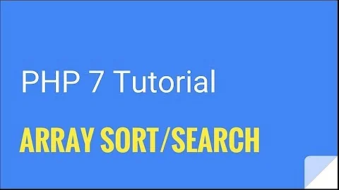 PHP 7: Array search/sort functions | Tutorial Nr. 14