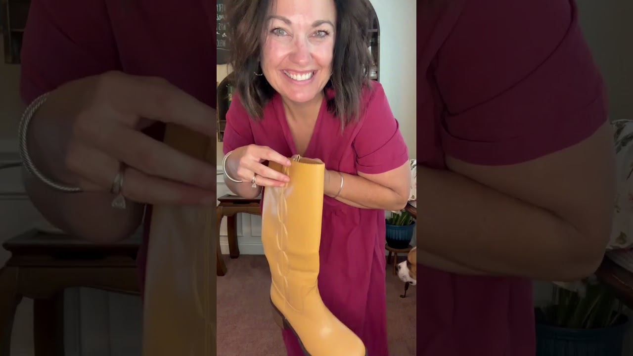 YIYA Wide Calf Knee High Boots Review 🤎 | Comfortable Square Toe Riding Boots for Women