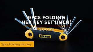 Tolsen 9Pcs Folding Hex Key Set Portable Allen Key Set for Basic Home Repair