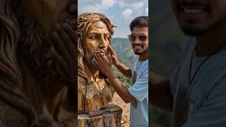 bahut mehnat se banaya Hai lakadi ko Taras ke Jesus ka Murti #aarti #murti #fyp #motivation