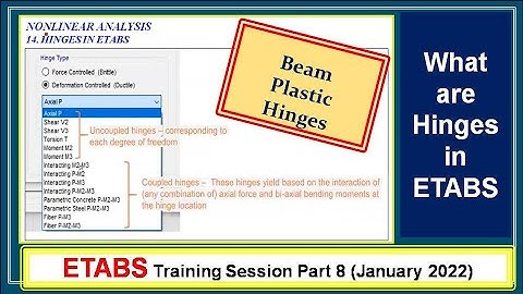Hinges in ETABS ; Beam Plastic Hinges ; Meaning , Concept and application in ETABS
