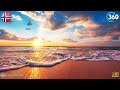 360° Virtual Nature - Morning Relaxing Music 432Hz - Norwegian Beach Therapy