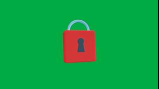 Padlock Key Green Screen
