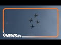 Military plane flyover kicks off Air Force vs. Army football game at Empower Field in Denver