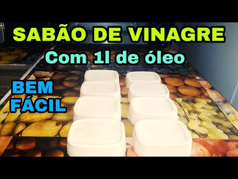 SABÃO CASEIRO EM BARRA DE VINAGRE COM 1 LITRO DE ÓLEO BEM FIRME