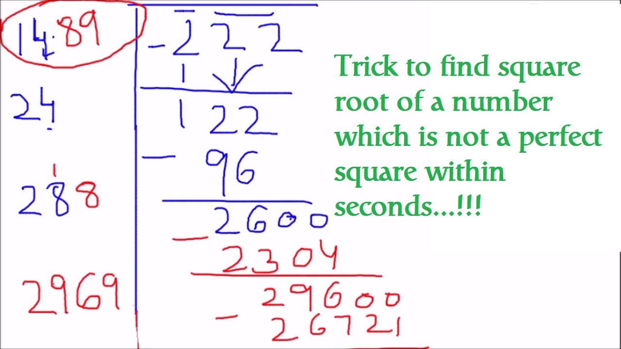 How to find the square root for a non perfect square  Team MAST