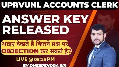 UPRVUNL ACCOUNT CLERK ANSWER KEY RELEASED ANALYSIS  | BY DHEERENDRA SIR
